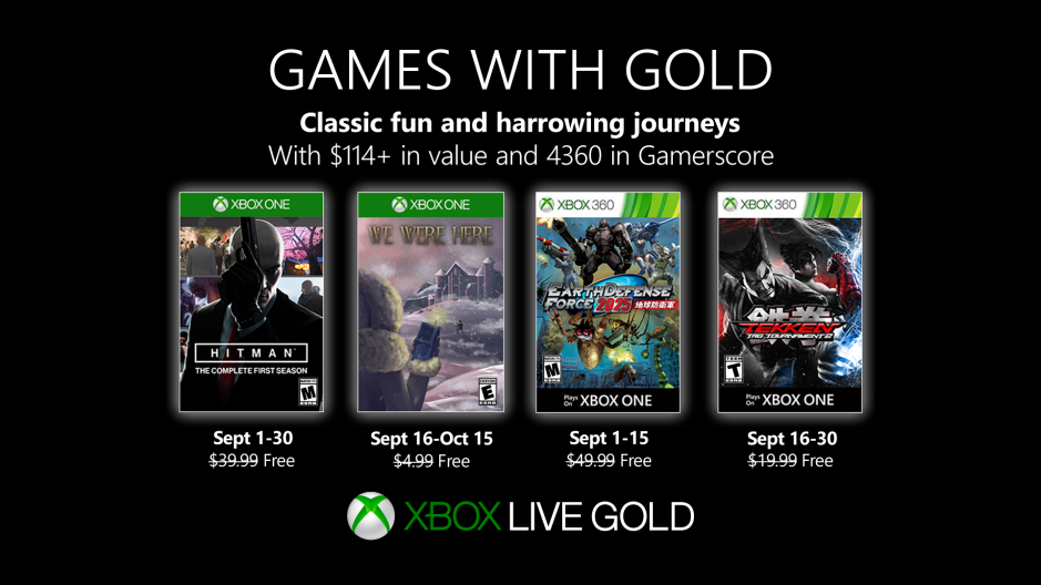 بازی های رایگان Xbox Live Gold برای ماه سپتامبر 2019