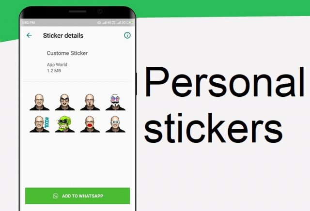 برنامه ساخت استیکر واتساپ Personal stickers