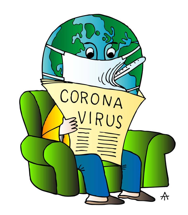 نقاشی کودکانه درباره کرونا ویروس