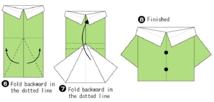 آموزش ساخت اوریگامی آسان لباس (پیراهن)