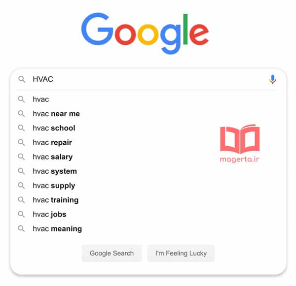 نتایج پیشنهادی گوگل