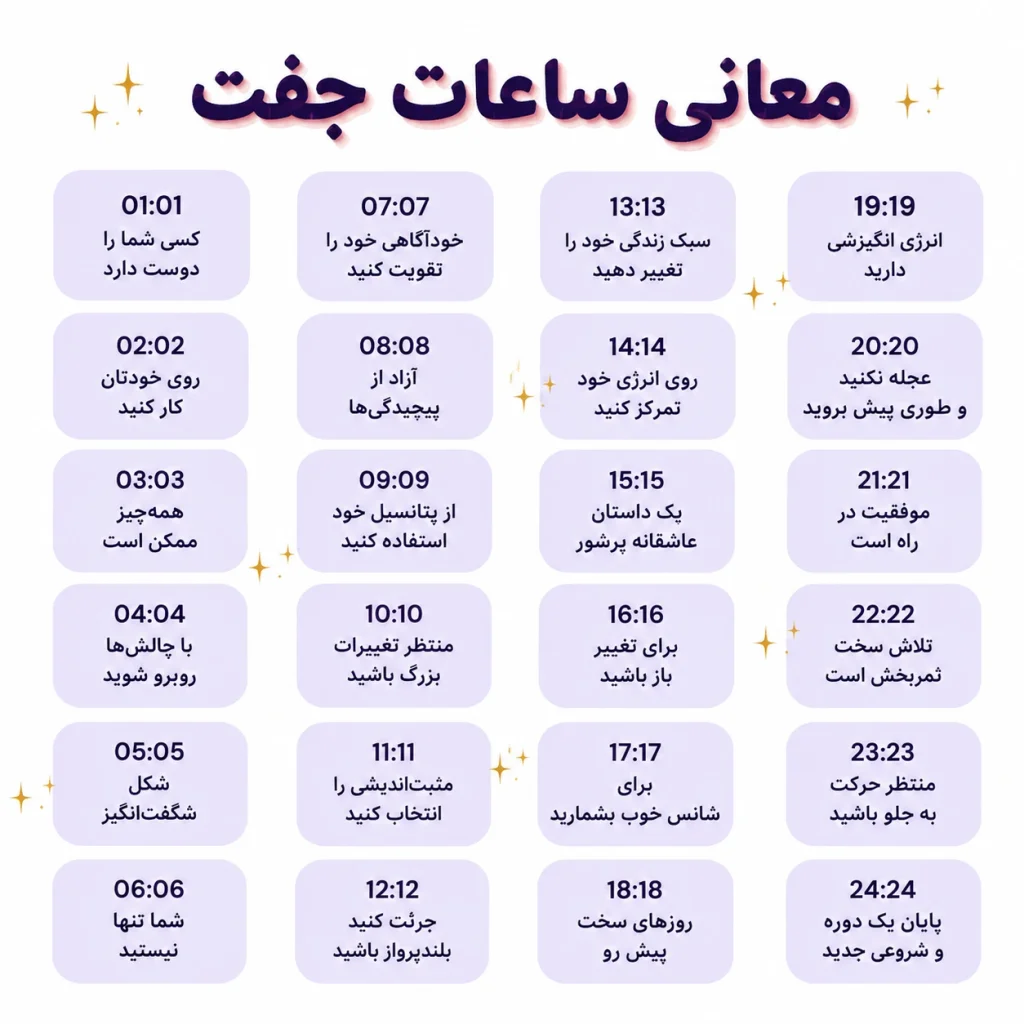 ساعت جفت چه معانی با خود دارند