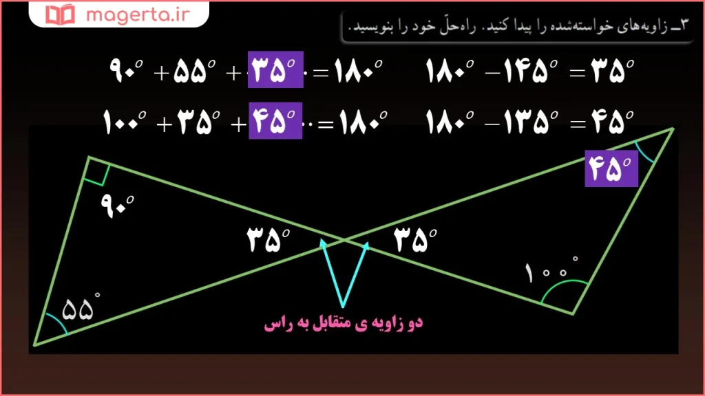 جواب شکل دوم سوال ۳ تمرین صفحه ۱۰۵ ریاضی ششم