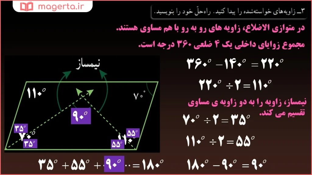 جواب شکل سوم سوال ۳ تمرین صفحه ۱۰۵ ریاضی ششم
