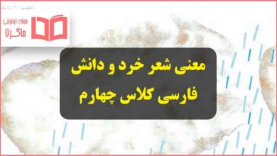 معنی کلمات و متن شعر خرد و دانش صفحه ۱۲۸ فارسی کلاس چهارم دبستان