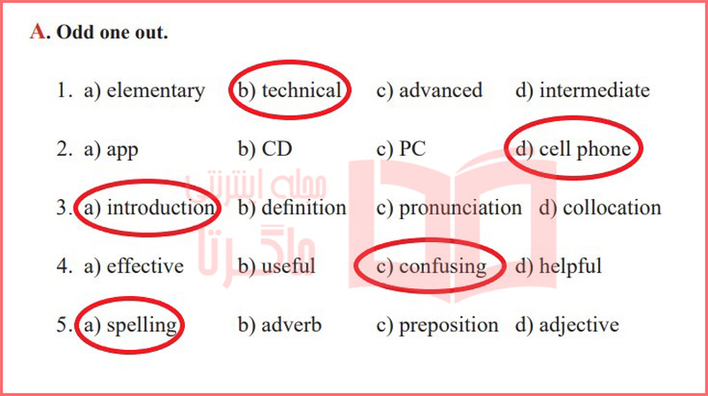 جواب تمرین A بخش دوم صفحه ۳۱ درس دو کتاب کار زبان دوازدهم