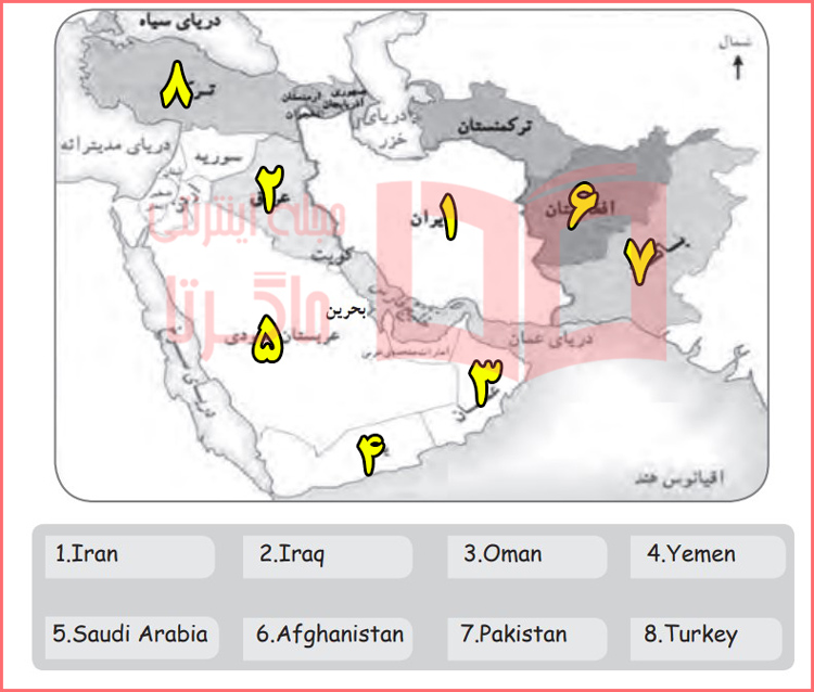 پاسخ تمرین اول صفحه ۲ کتاب کار زبان انگلیسی هشتم