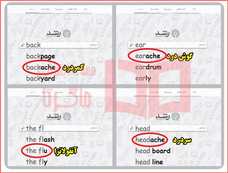 جواب تمرین اول صفحه ۱۹ درس چهارم کتاب کار زبان هشتم