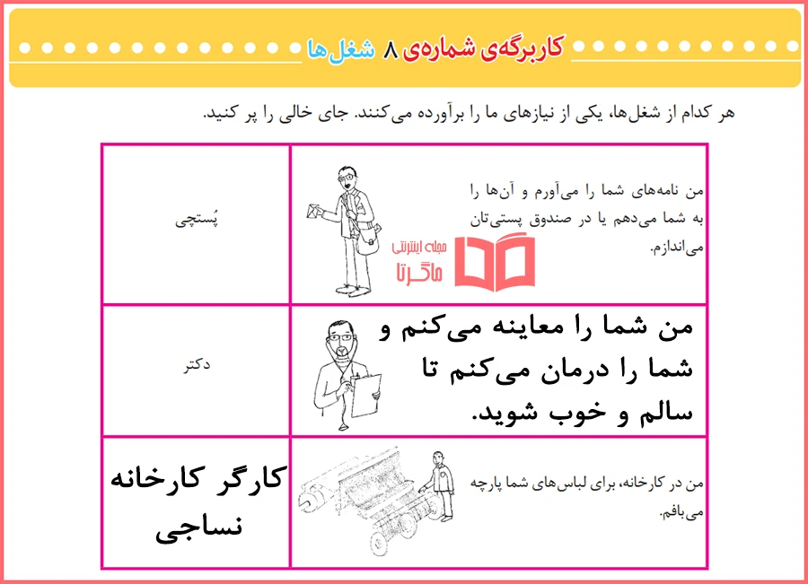 حل کاربرگه 8 مطالعات سوم