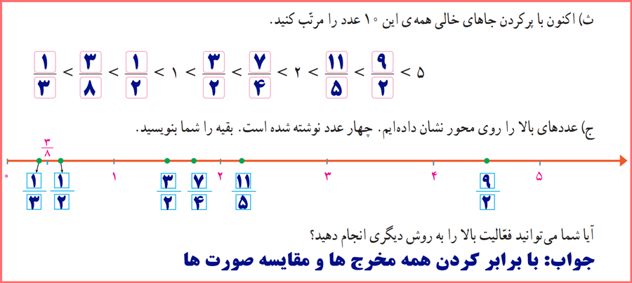 جواب فعالیت صفحه 37 ریاضی ششم دبستان