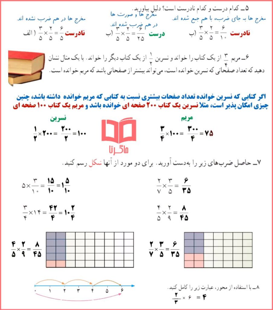 پاسخ سوال های تمرین صفحه 35 ریاضی پایه پنجم ابتدایی