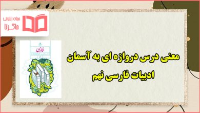 معنی کلمات روان خوانی دروازه ای به آسمان فارسی نهم