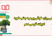 معنی کلمات و آرایه های روان خوانی پیرمرد چشم ما بود فارسی دهم