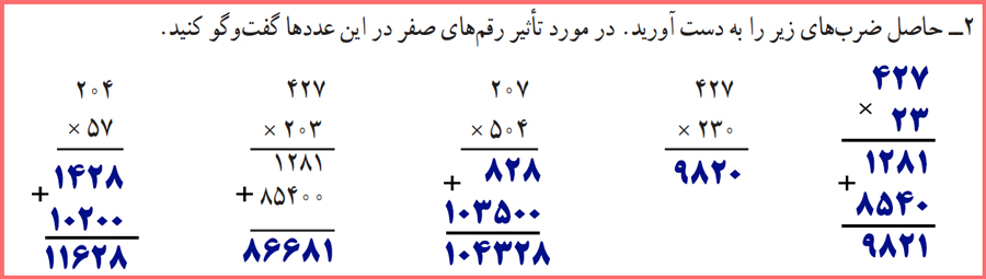 گام به گام سوال های فعالیت صفحه 53 ریاضی چهارم فصل سوم