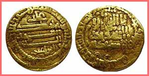 سکه طلا دینار دوره اغلبیان
