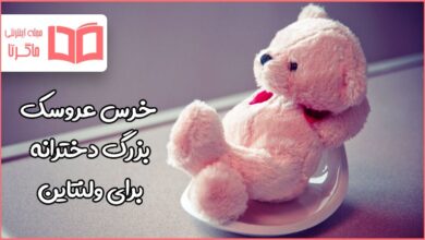 خرس عروسک بزرگ دخترانه سفید و قرمز برای ولنتاین 2022