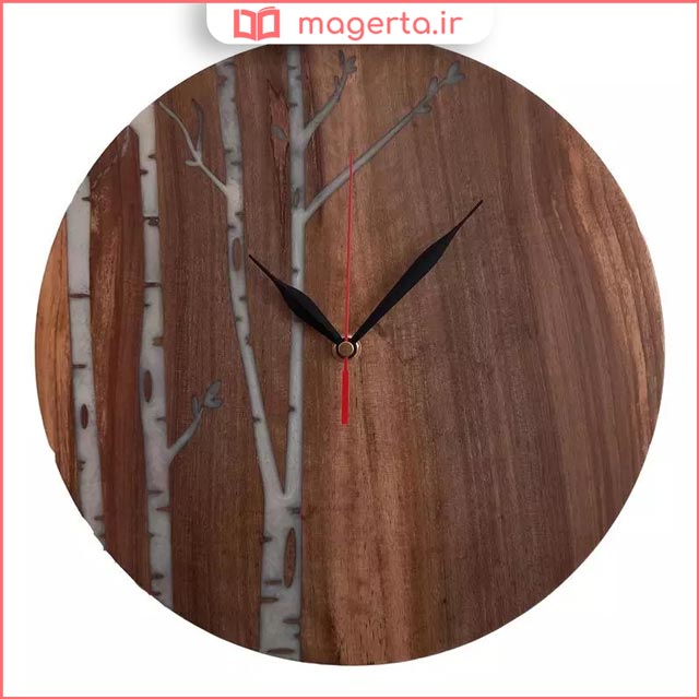 ساعت دیواری چوبی مدل سپیدار