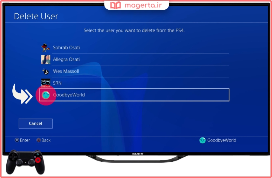 آموزش دیلیت اکانت در PS4