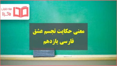 معنی حکایت تجسم عشق فارسی یازدهم