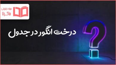 درخت انگور در جدول