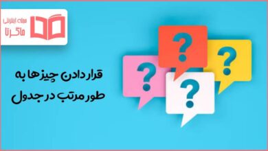 قرار دادن چیزها به طور مرتب در جدول