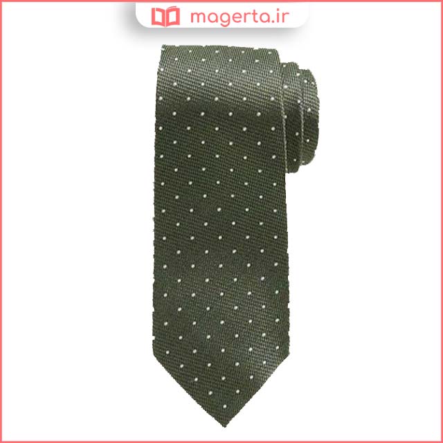 کراوات ابریشمی میکرو نقطه ای به رنگ سبز زیتونی مناسب مردان