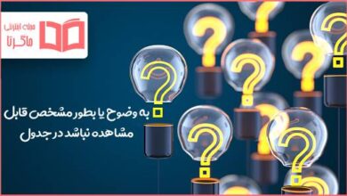 به وضوح یا بطور مشخص قابل مشاهده نباشد در جدول