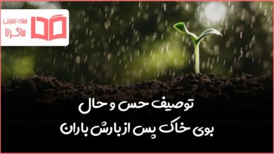 توصیف حس و حال بوی خاک پس از بارش باران نگارش هشتم