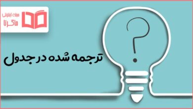 ترجمه شده در جدول