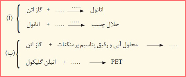جواب تمرین های دوره ای فصل چهار شیمی دوازدهم