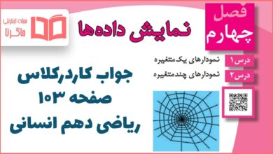 جواب کاردرکلاس صفحه 103 ریاضی و آمار دهم انسانی