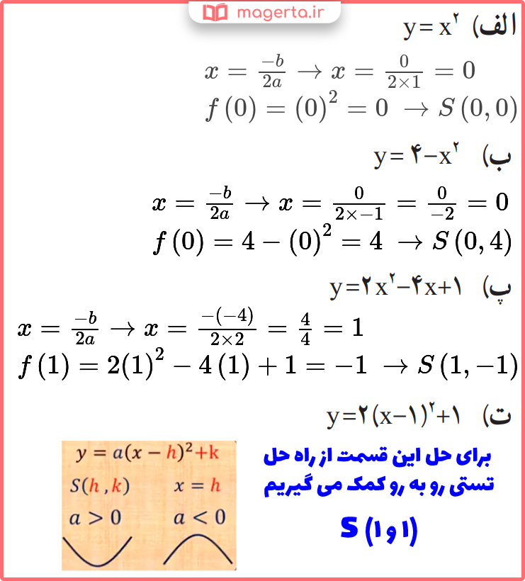 حل کاردرکلاس صفحه ۶۷ ریاضی پایه دهم انسانی
