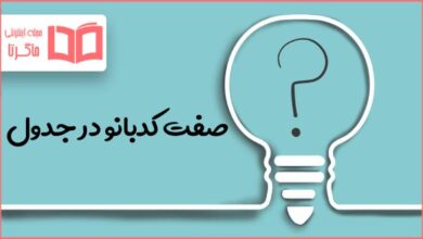صفت کدبانو در جدول