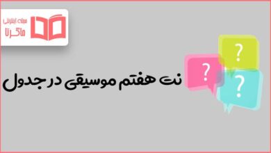 نت هفتم موسیقی در جدول