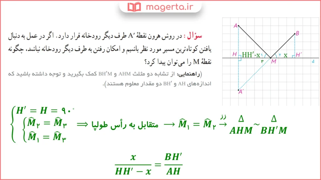 جواب قسمت دوم سوال متن صفحه ۵۲ هندسه یازدهم