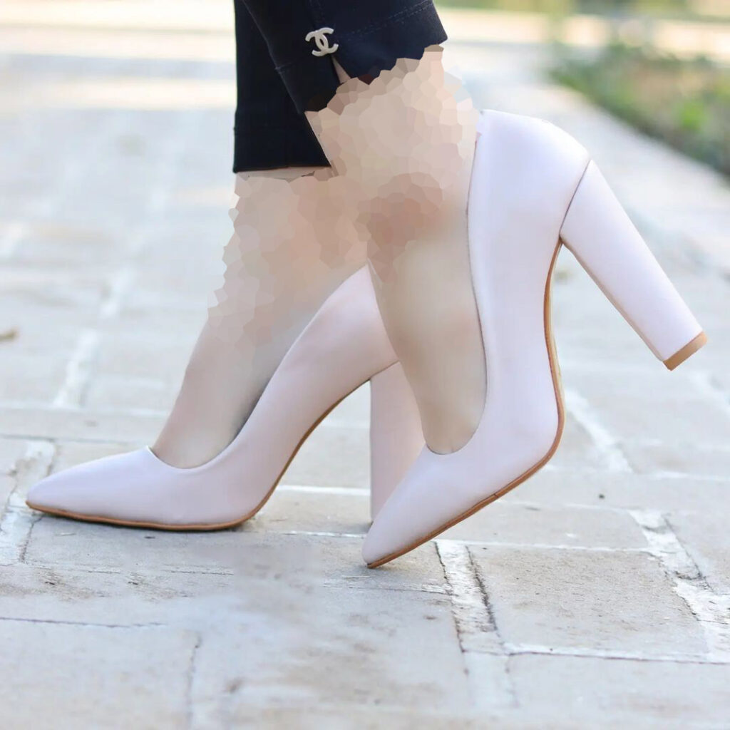مدل کفش مجلسی پاشنه بلند پهن زنانه