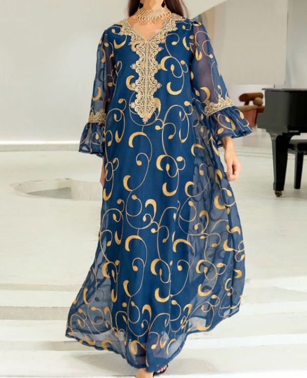 مدل لباس عربی طرح دار دخترانه