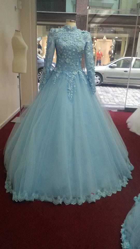 لباس بله برون عروس آبی