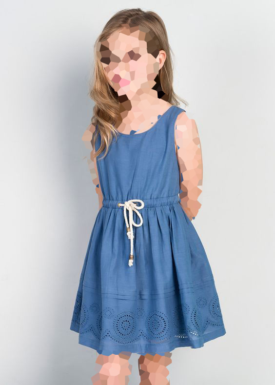 مدل لباس ابروبادی بچه گانه دخترانه آبی