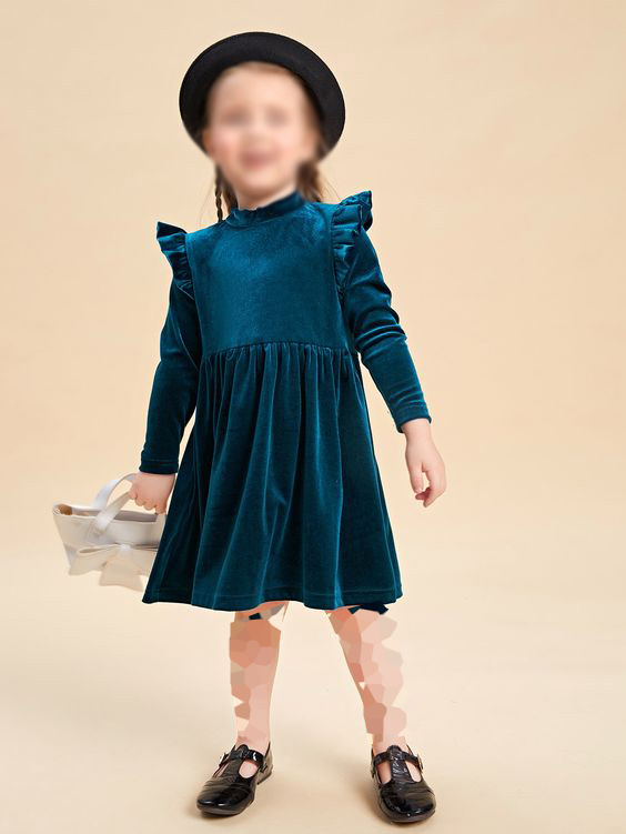 مدل لباس مخمل کبریتی طرح دار بچه گانه دخترانه