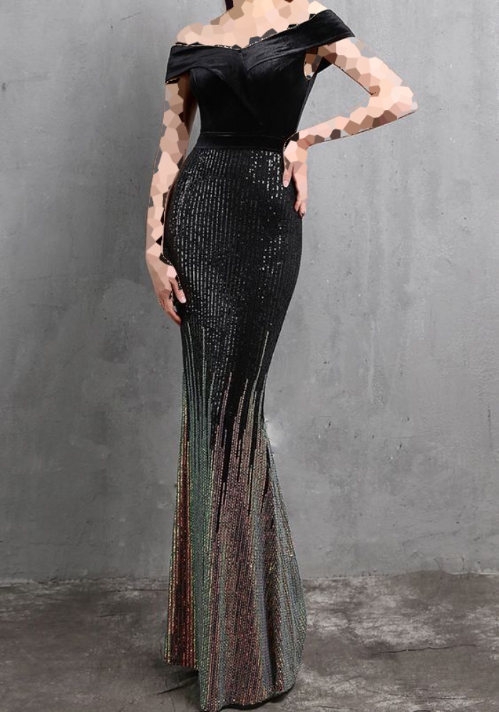 مدل لباس شب طرح ماهی برای خانم های لاغر