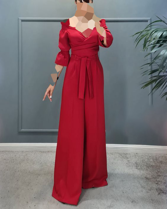جدیدترین مدل لباس اورال زنانه مجلسی به رنگ قرمز