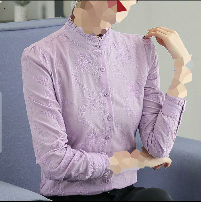 مدل لباس مجلسی با پارچه خامه دوزی رنگ یاسی