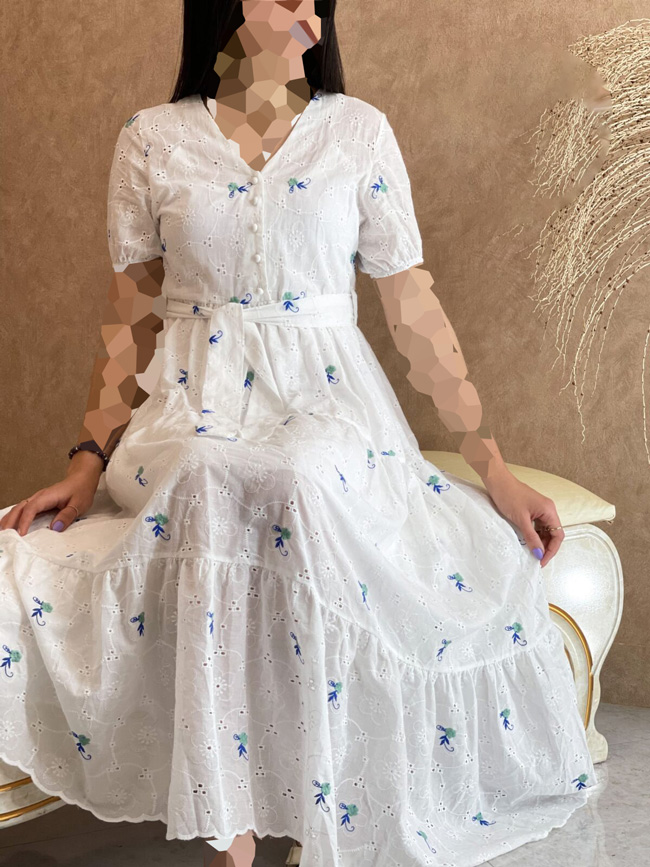 مدل لباس با پارچه خامه دوزی گلدوزی شده