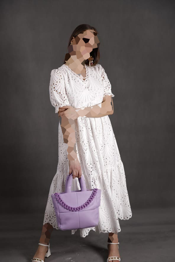 مدل لباس خامه دوزی مجلسی سفید