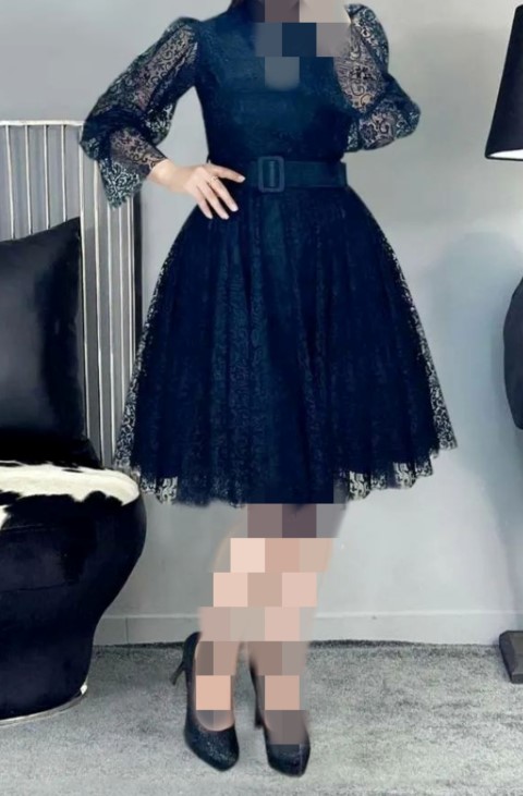 مدل لباس مجلسی با پارچه توری
