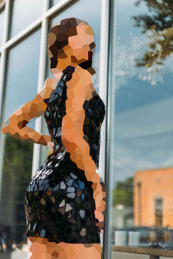 مدل لباس مجلسی ظریف مشکی آینه ای