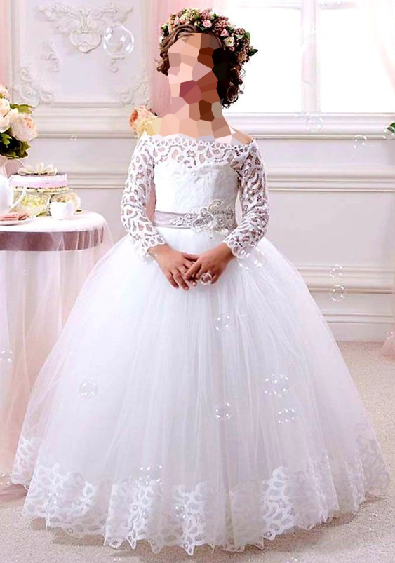 مدل لباس عروس بچه گانه اکلیلی پف دار