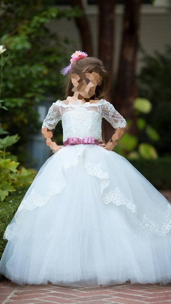 مدل لباس عروس بچه گانه السا پف دار