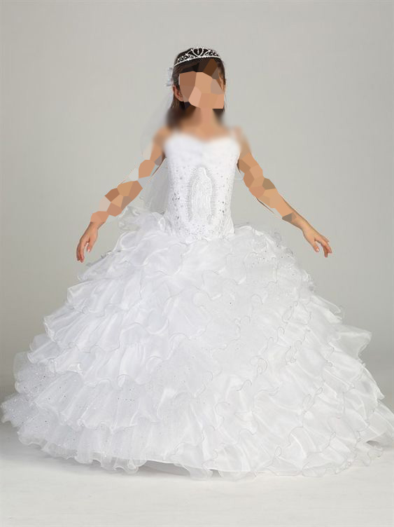 مدل لباس عروس بچه گانه پف دار پولکی